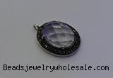 NGP6858 20*25mm oval white crystal pendants wholesle