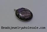 NGP6861 20*25mm oval light amethyst pendants wholesle