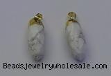 NGP6880 12*30mm - 15*30mm faceted bullet white howlite pendants