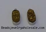 NGP6897 10*22mm - 12*25mm freeform plated druzy quartz pendants