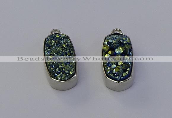 NGP6898 10*22mm - 12*25mm freeform plated druzy quartz pendants