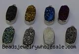 NGP6904 10*22mm - 12*25mm freeform plated druzy quartz pendants