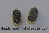 NGP6907 10*22mm - 12*25mm freeform plated druzy quartz pendants