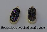 NGP6910 10*22mm - 12*25mm freeform plated druzy quartz pendants