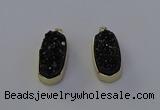 NGP6913 10*22mm - 12*25mm freeform plated druzy quartz pendants