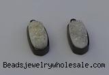 NGP6917 10*22mm - 12*25mm freeform plated druzy quartz pendants