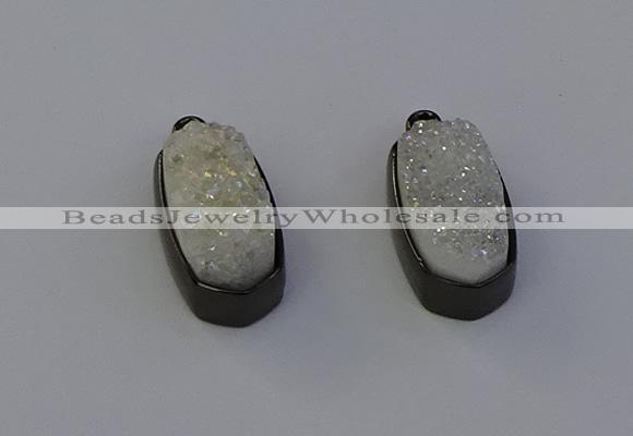 NGP6917 10*22mm - 12*25mm freeform plated druzy quartz pendants