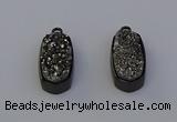 NGP6918 10*22mm - 12*25mm freeform plated druzy quartz pendants