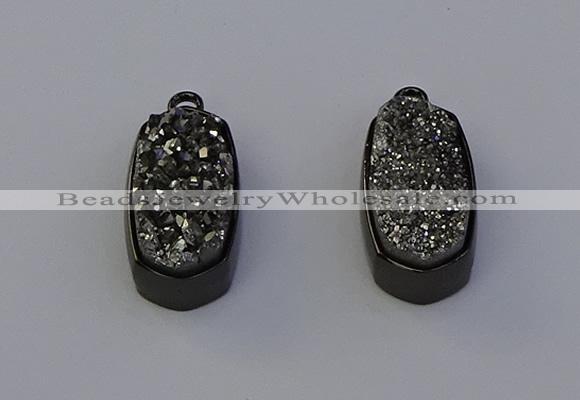 NGP6918 10*22mm - 12*25mm freeform plated druzy quartz pendants