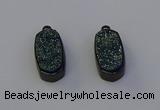 NGP6920 10*22mm - 12*25mm freeform plated druzy quartz pendants