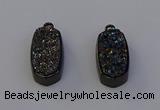 NGP6921 10*22mm - 12*25mm freeform plated druzy quartz pendants