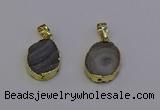 NGP6941 15*20mm oval druzy agate pendants wholesale