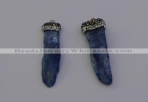 NGP6959 10*35mm - 15*45mm freeform blue kyanite pendants