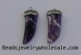 NGP6975 12*40mm - 15*45mm horn amethyst pendants wholesale