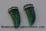 NGP6979 12*40mm - 15*45mm horn green aventurine pendants wholesale