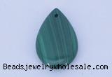 NGP700 15*25mm flat teardrop natural malachite gemstone pendant