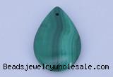 NGP701 22*30mm flat teardrop natural malachite gemstone pendant