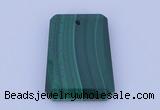 NGP703 20*30mm trapezoid natural malachite gemstone pendant