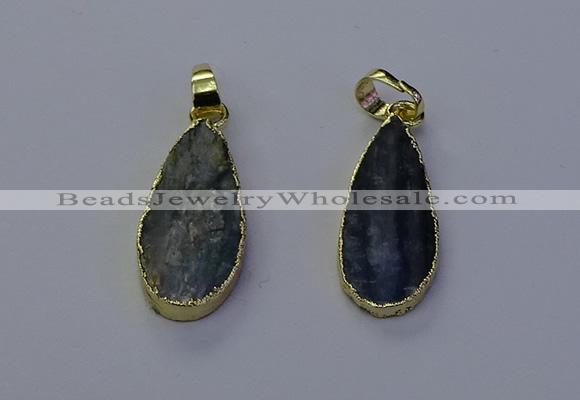 NGP7046 12*25mm - 13*28mm flat teardrop blue kyanite pendants