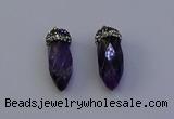 NGP7060 12*30mm - 15*35mm faceted bullet amethyst pendants