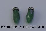 NGP7064 12*30mm - 15*35mm faceted bullet green aventurine pendants