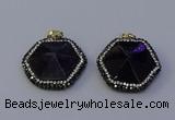 NGP7116 30*30mm hexagon amethyst gemstone pendants wholesale