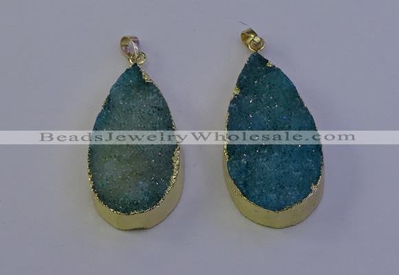 NGP7130 25*45mm - 26*50mm teardrop druzy agate pendants wholesale