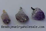 NGP7149 20*40mm - 30*45mm faceted nuggets amethyst pendants