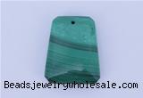 NGP717 18*23mm trapezoid natural malachite gemstone pendant