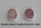 NGP7187 15*20mm oval druzy quartz pendants wholesale