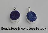 NGP7190 15*20mm oval druzy quartz pendants wholesale