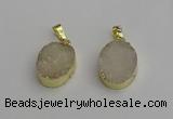 NGP7195 15*20mm oval druzy quartz pendants wholesale