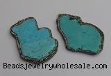 NGP7222 30*50mm - 40*60mm freeform turquoise gemstone pendants