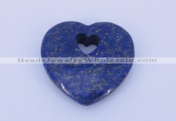 NGP723 26*26mm heart natural lapis lazuli gemstone pendant