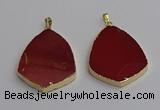 NGP7248 38*50mm flat teardrop mookaite gemstone pendants