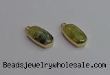 NGP7263 13*25mm faceted freeform green rutilated quartz pendants