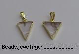 NGP7330 16*18mm - 15*20mm triangle white crystal pendants