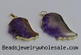 NGP7434 25*45mm - 30*50mm freeform druzy amethyst pendants