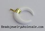 NGP7515 35*38mm horn white porcelain pendants wholesale