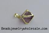 NGP7554 20*22mm amethyst gemstone pendants wholesale