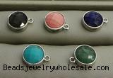 NGP7565 12mm coin mixed gemstone pendants wholesale