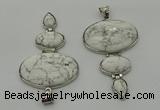 NGP8011 50*82mm - 52*86mm white howlite pendant set jewelry