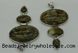 NGP8020 50*82mm - 52*86mm rhyolite gemstone pendant set jewelry