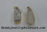 NGP8500 15*33mm - 17*40mm flat teardrop druzy agate pendants