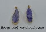 NGP8502 15*33mm - 17*40mm flat teardrop druzy agate pendants