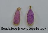 NGP8503 15*33mm - 17*40mm flat teardrop druzy agate pendants