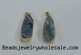 NGP8505 15*33mm - 17*40mm flat teardrop druzy agate pendants