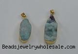 NGP8506 15*33mm - 17*40mm flat teardrop druzy agate pendants