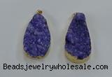 NGP8513 25*48mm - 27*52mm flat teardrop druzy agate pendants