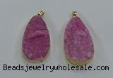 NGP8515 25*48mm - 27*52mm flat teardrop druzy agate pendants